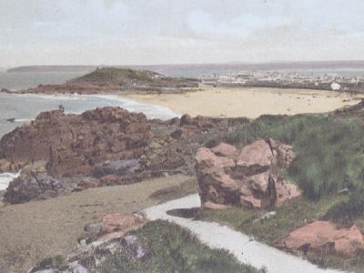 Old Postcard of Carthew and the Island
