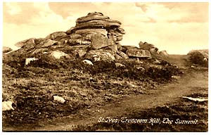 Old Postcard of Trencrom Hill