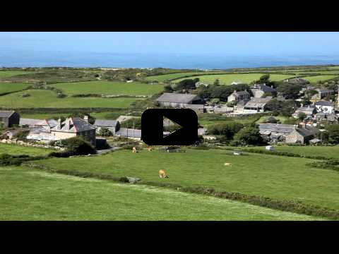 Open top bus passing Zennor near St Ives
