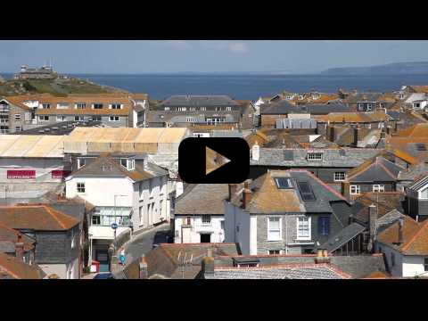 St Ives Bay across the roof tops