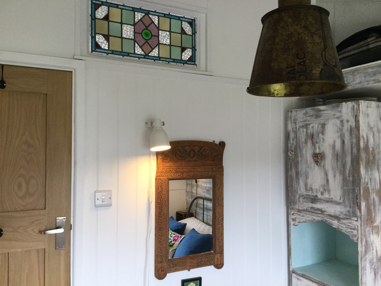 Silver Mist Bedroom Stained Glass Window