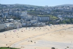 Porthmeor Beach taken from The Island with The Tate Gallery in the center